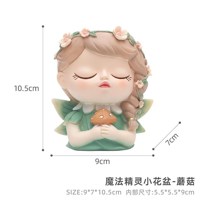 Chậu cây mọng nước yêu tinh resin, chậu mini trang trí nhà, tiểu cảnh cây xanh (RG-3)