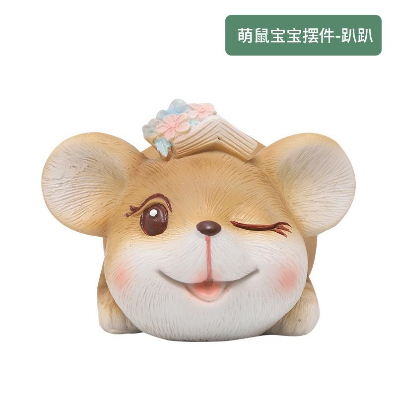 Tượng chuột resin mini phong cách Instagram, đồ trang trí bánh kem, bàn làm việc và nhà (RG-260)