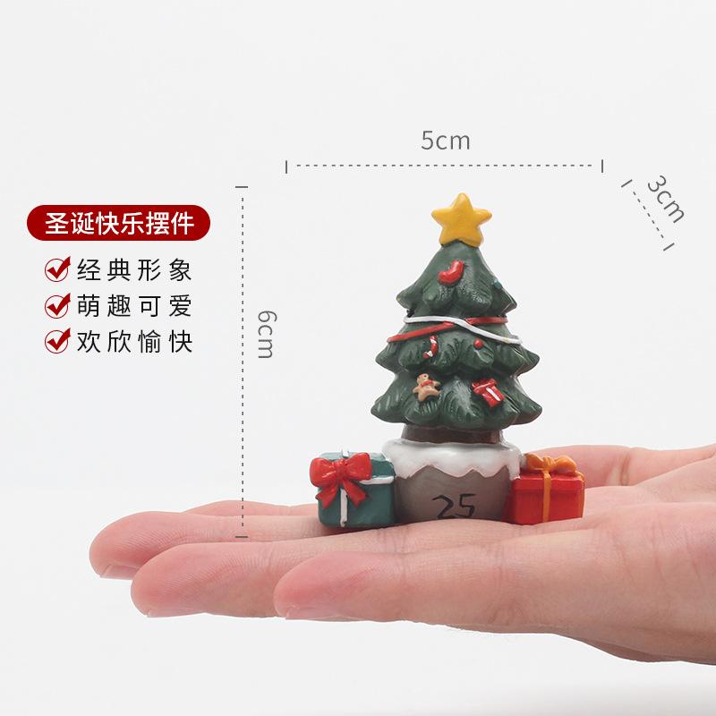 Tượng cây thông Noel resin hoạt hình, đồ trang trí Giáng Sinh, ông già Noel, người tuyết và tuần lộc (RG-153)
