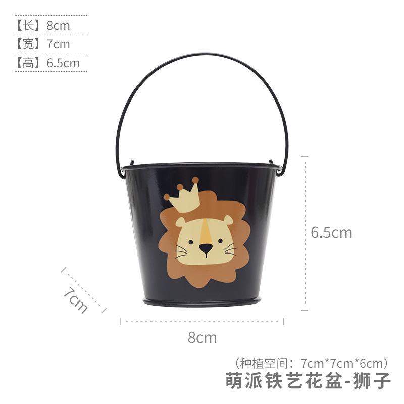 Chậu cây mọng nước hoạt hình mini, chậu sắt để bàn, trang trí ban công và tiểu cảnh (RG-129)
