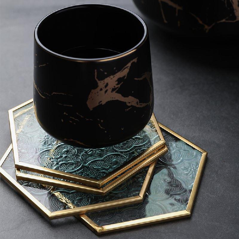 Đế ly kính viền đồng phong cách Bắc Âu (DG-79)