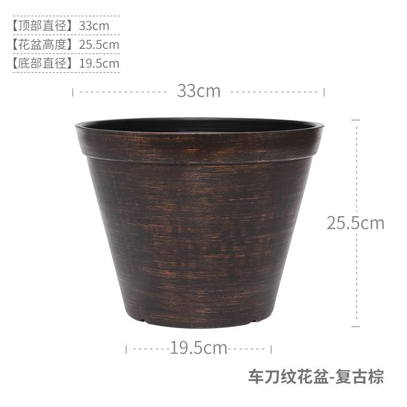 Chậu cây resin giả gốm cỡ lớn, chậu tròn phong cách Bắc Âu, chậu cây trang trí phòng khách (RG-141)