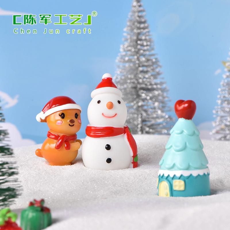 Tiểu cảnh Noel với bánh và cây thông resin trang trí (TZC-803)