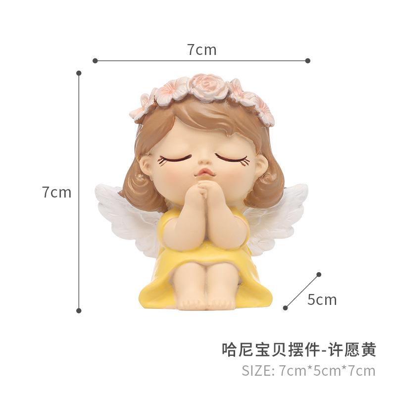 Tượng thiên thần nhỏ resin, đồ trang trí bàn phòng khách, phụ kiện DIY và quà tặng (RG-118)
