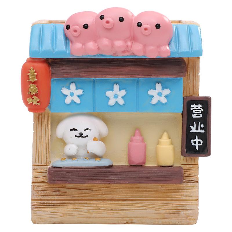 Chậu cây mọng nước hình cửa hàng đồ ăn hoạt hình, chậu mini resin, trang trí nhà và văn phòng (RG-94)
