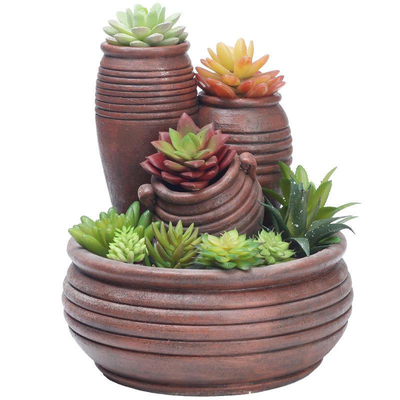 Chậu cây resin giả chum đất nung, chậu mọng nước mini, trang trí ban công và tiểu cảnh (RG-257)