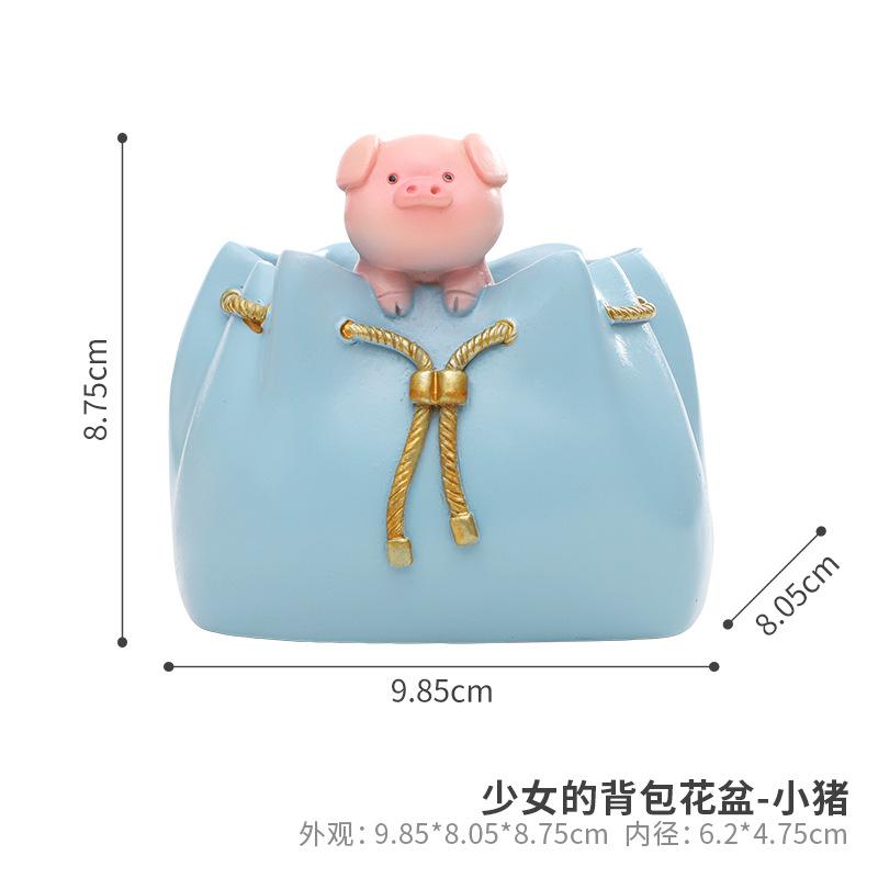 Chậu cây mọng nước hình túi xách nữ resin, chậu mini trang trí ban công, bàn làm việc và sân vườn (RG-115)