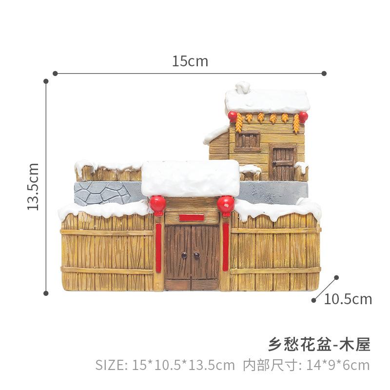 Chậu cây mọng nước resin phong cách nông trại vintage, chậu mini trang trí nhà, ban công và sân vườn (RG-253)