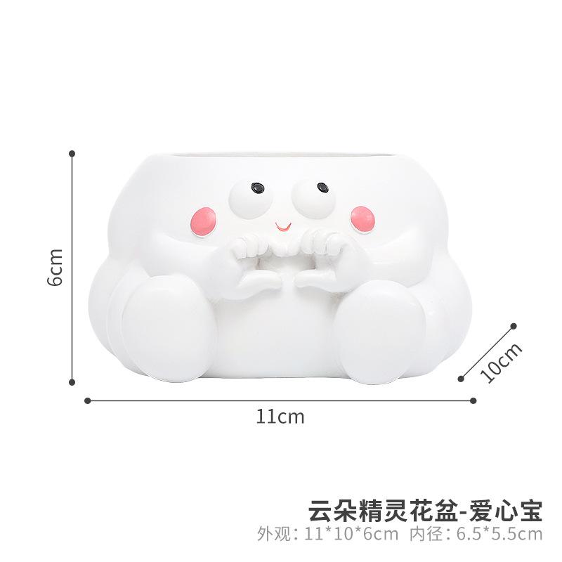 Chậu cây hình đám mây resin, chậu mọng nước mini, trang trí bàn, sân vườn và ban công (RG-217)