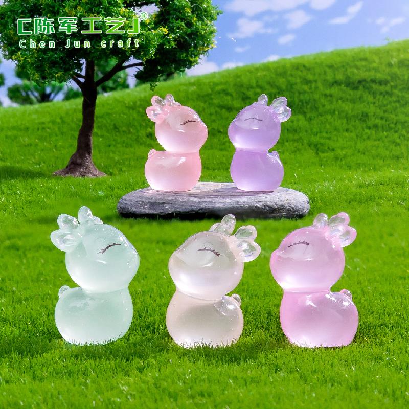 Tiểu cảnh hươu phát sáng mini trang trí chậu cây DIY (ZC-1138)