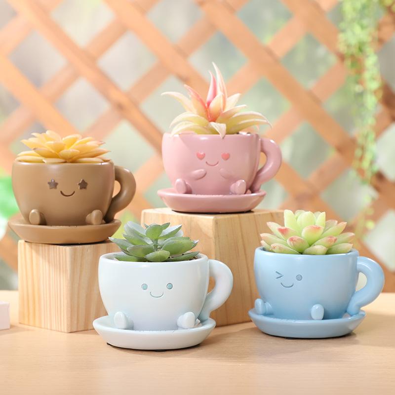 Chậu cây mọng nước resin sáng tạo, chậu mini trang trí ban công, bàn làm việc và tiểu cảnh (RG-198)