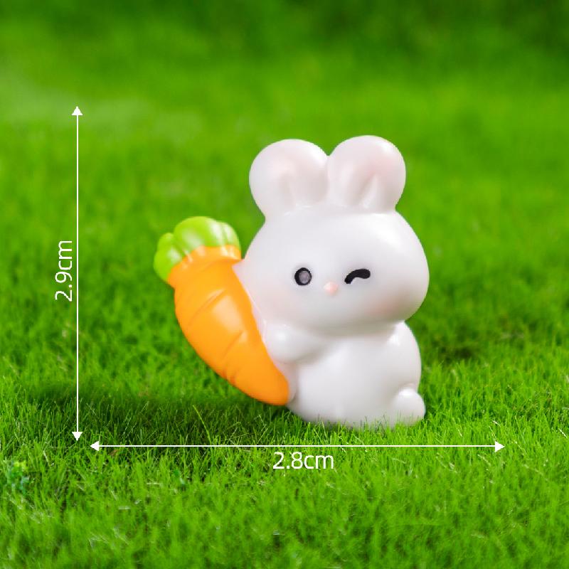 Thỏ & cà rốt mini – Mô hình thỏ dễ thương, trang trí vườn cảnh, bàn làm việc (M-1371)