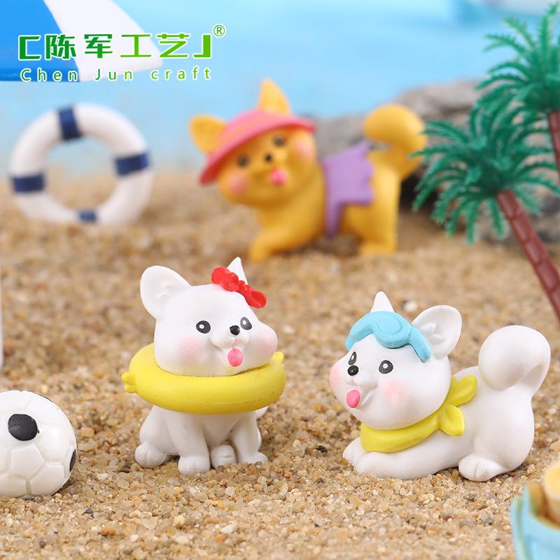 Tiểu cảnh chó Hawaii mini trang trí tiệc bãi biển DIY (ZC-1161)