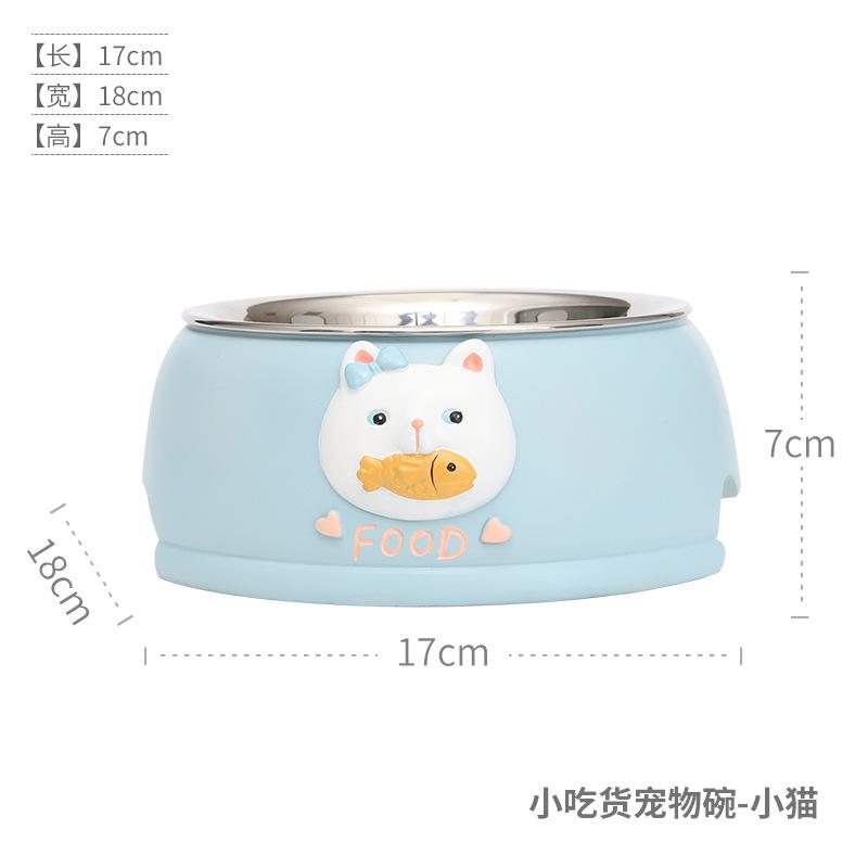 Bát ăn uống cho thú cưng bằng inox, bát mèo chống đổ, chống trượt, phụ kiện nuôi thú cưng (RG-256)
