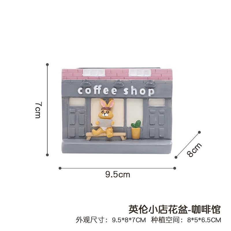 Chậu cây mọng nước hình phố cổ Anh resin, chậu mini trang trí nhà, sân vườn và ban công (RG-109)