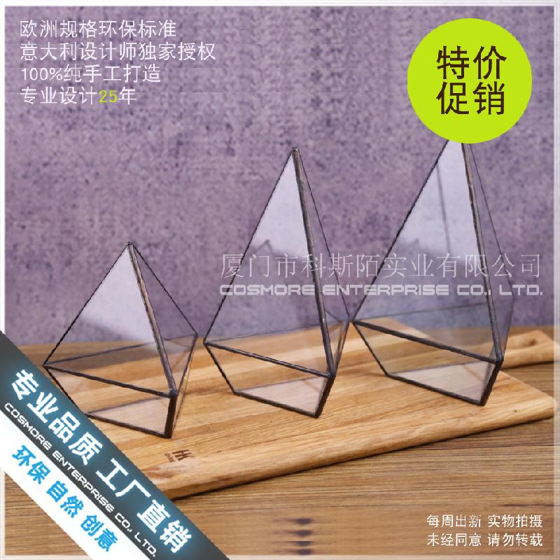 Chậu kính Terrarium 3 mặt kim cương trung (DG-207)