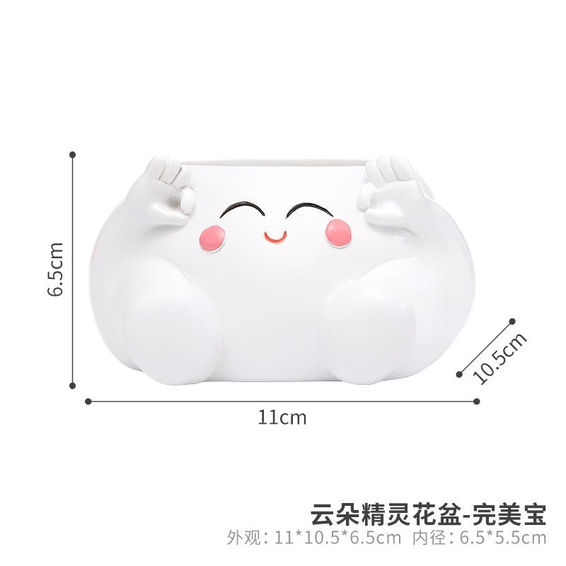 Chậu cây hình đám mây resin, chậu mọng nước mini, trang trí bàn, sân vườn và ban công (RG-217)