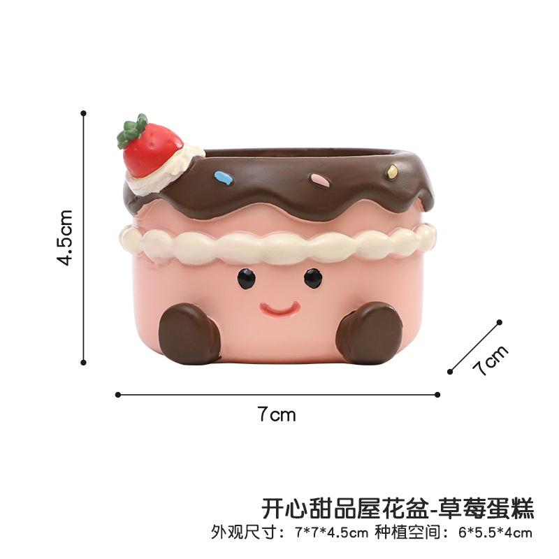 Chậu cây mọng nước hình bánh kem resin, chậu mini để bàn, trang trí cửa sổ sân vườn (RG-32)