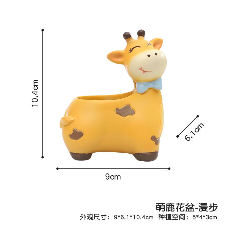 Chậu cây mọng nước hình hươu hoạt hình resin, chậu mini trang trí ban công, bàn làm việc và sân vườn (RG-53)