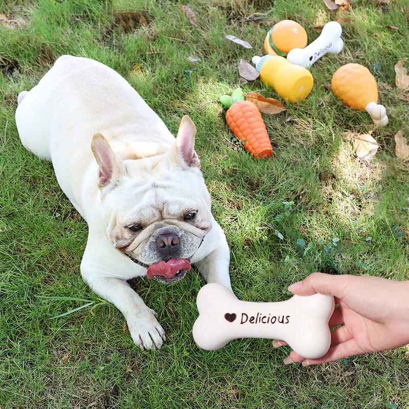 Đồ chơi chó Bulldog Pháp, đồ chơi gặm nhai làm sạch răng, đồ chơi phát âm thanh và huấn luyện chó (RG-249)