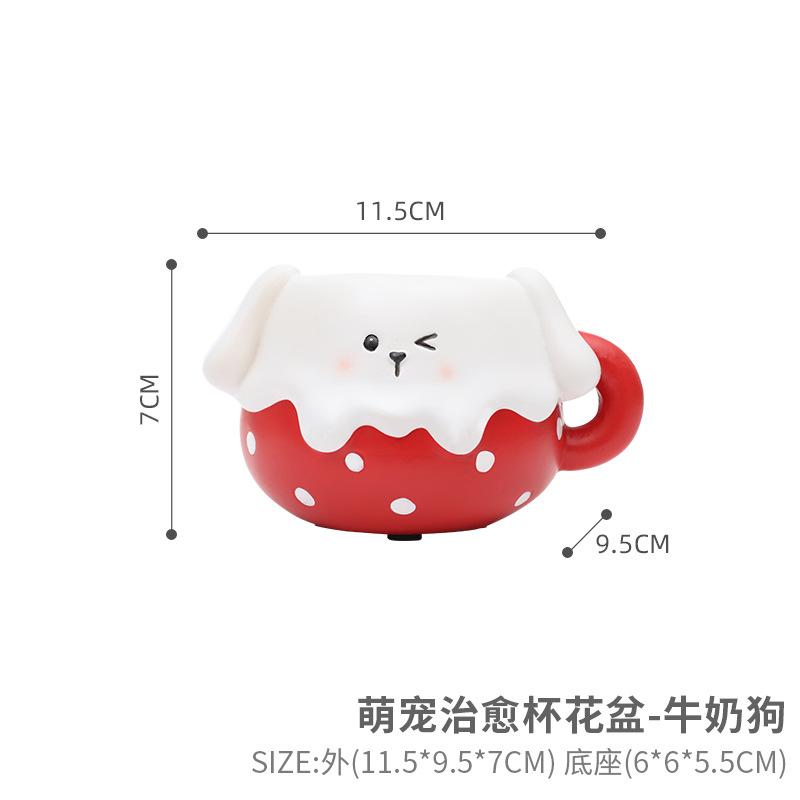 Chậu cây hình thú cưng hoạt hình resin, chậu mọng nước mini, trang trí ban công sân vườn (RG-24)