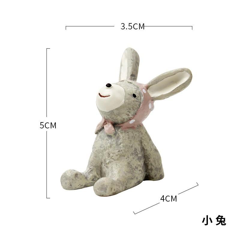 Tượng động vật hoạt hình resin phong cách Zakka, đồ trang trí bánh kem, phụ kiện xe hơi (RG-60)