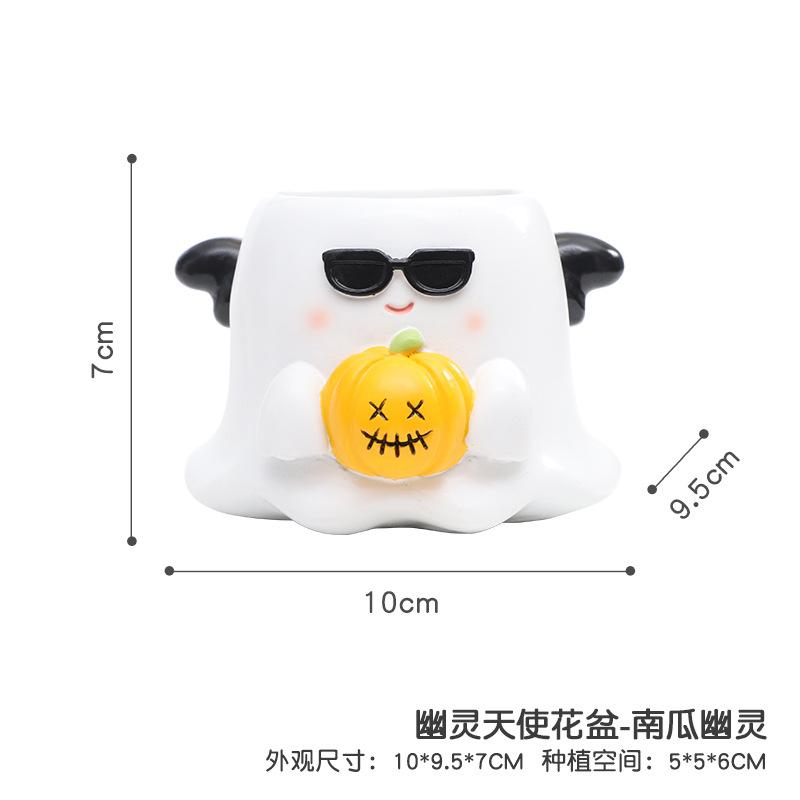 Chậu cây mọng nước hình ma Halloween, chậu mini trang trí bàn, sân vườn và tiểu cảnh (RG-134)
