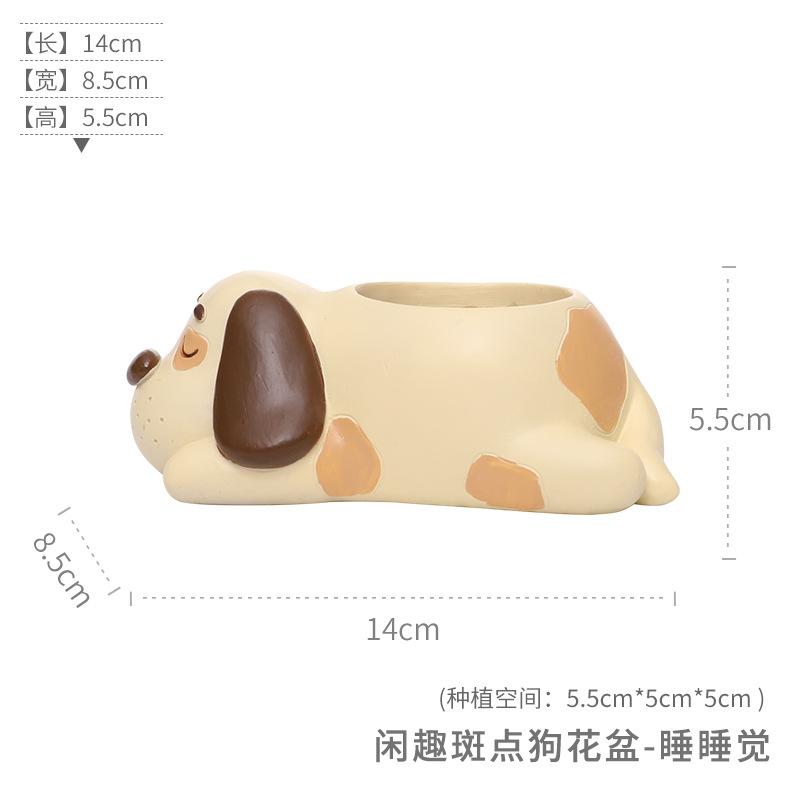 Chậu cây mọng nước hình chó hoạt hình resin, chậu mini trang trí bàn, ban công và tiểu cảnh (RG-88)