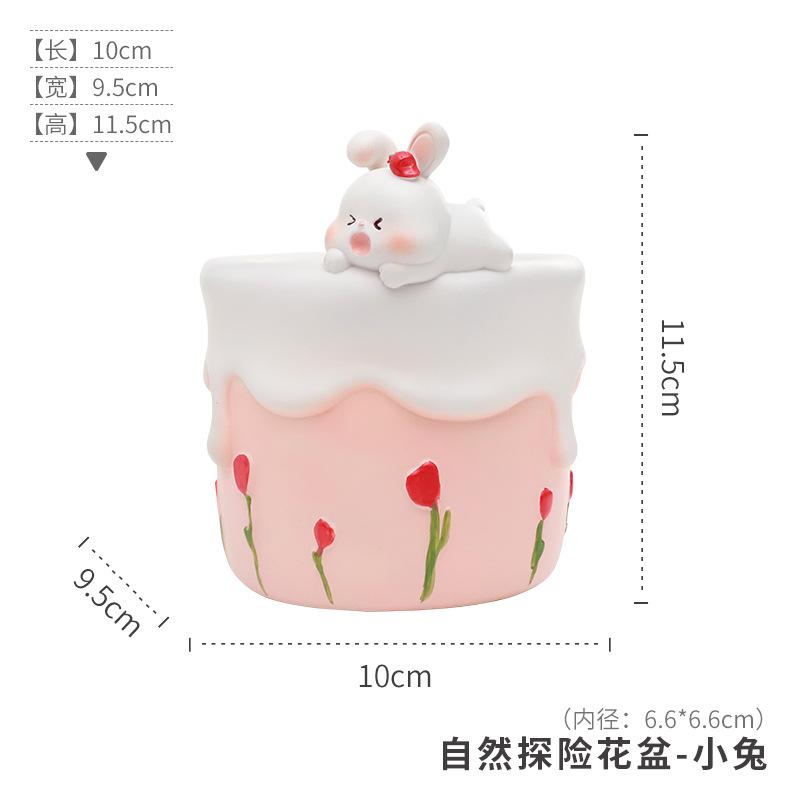 Chậu cây mọng nước hình kem phô mai resin, chậu mini trang trí ban công sân vườn (RG-33)