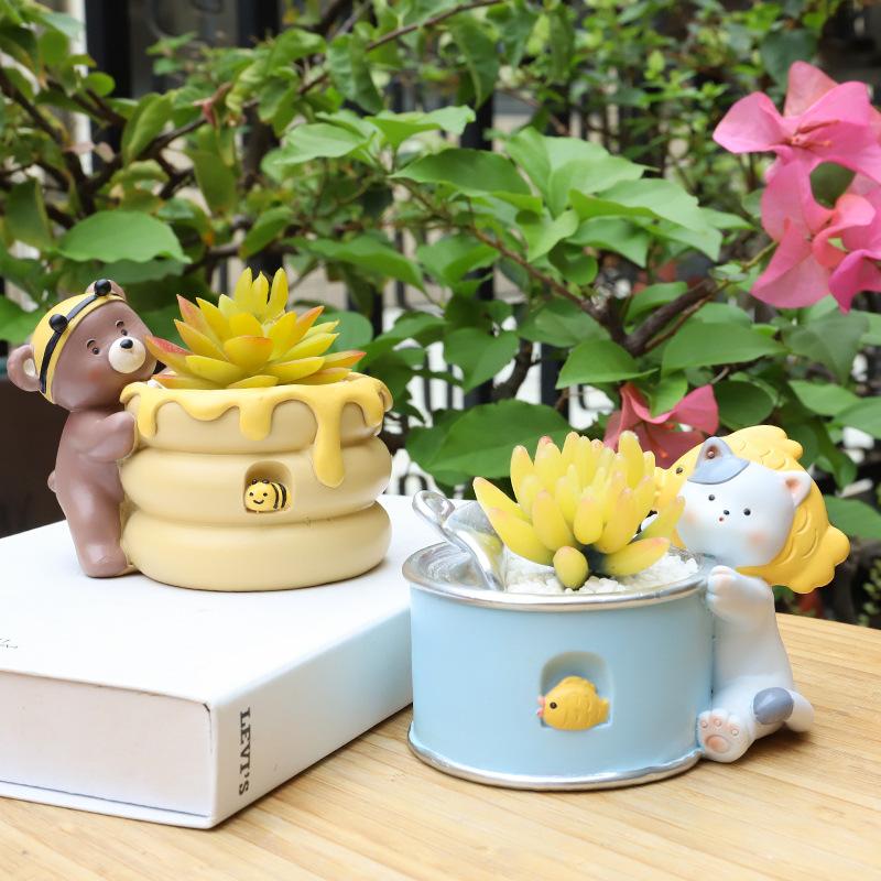 Chậu cây mọng nước hình mùa thu hoạch resin, chậu mini trang trí nhà, bàn làm việc và tiểu cảnh (RG-81)