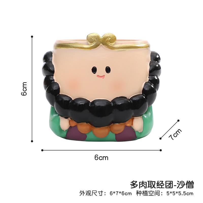 Chậu cây mini resin chủ đề Tây Du Ký, chậu mọng nước để bàn, trang trí cửa sổ và nhà (RG-84)