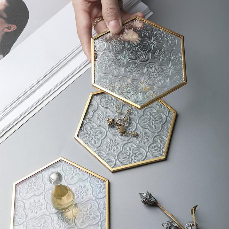 Đế ly kính viền đồng phong cách Bắc Âu (DG-79)
