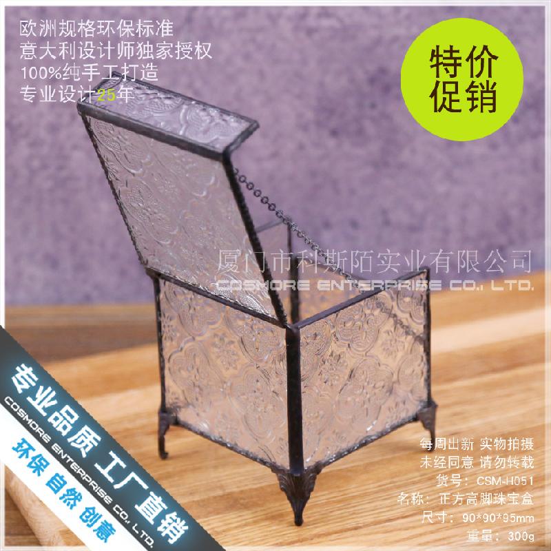 Hộp kính vuông cao, tiểu cảnh rêu, hoa bất tử (DG-71)