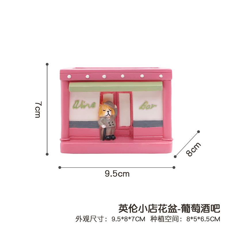 Chậu cây mọng nước hình phố cổ Anh resin, chậu mini trang trí nhà, sân vườn và ban công (RG-109)