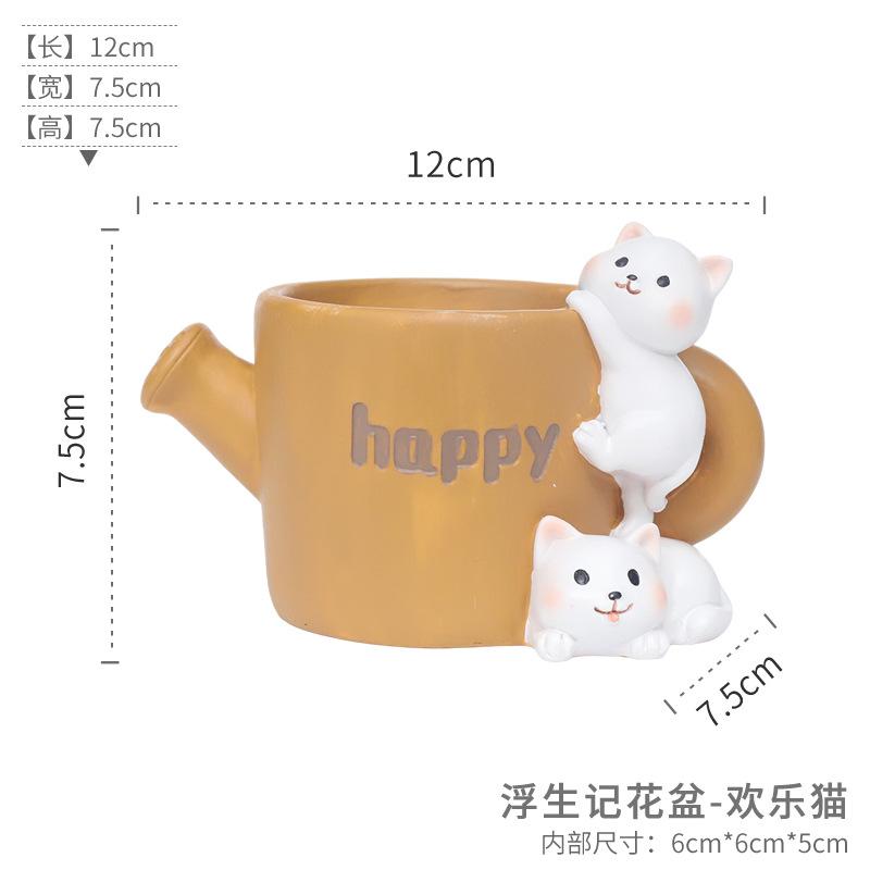 Chậu cây mọng nước mini resin, chậu để bàn trang trí, phụ kiện tiểu cảnh cây xanh (RG-21)