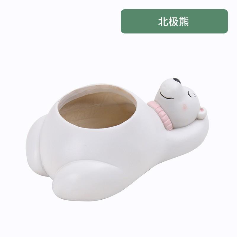 Chậu cây mọng nước hình gấu trúc resin, chậu mini để bàn văn phòng, trang trí tiểu cảnh (RG-144)