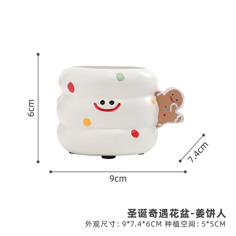 Chậu cây mọng nước resin trang trí Giáng Sinh, phụ kiện tiểu cảnh sân vườn, ban công và bàn làm việc (RG-207)
