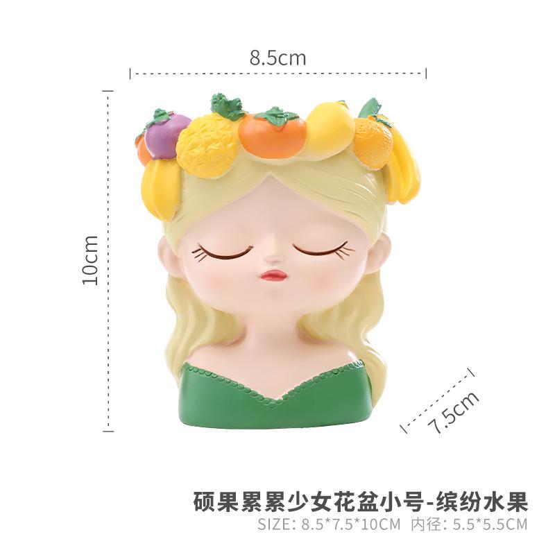 Chậu cây resin hình vòng hoa trái cây, chậu mọng nước mini, trang trí bàn và sân vườn (RG-28)