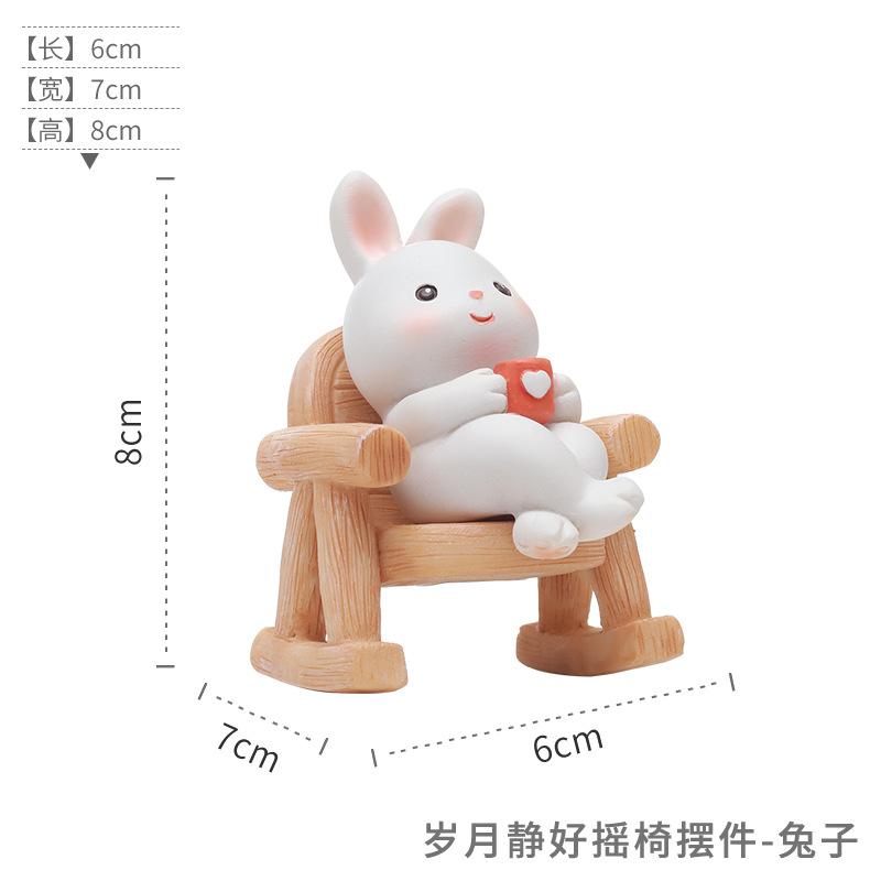Tượng gấu trúc nằm ghế resin, đồ trang trí bàn văn phòng, đồ chơi giải trí và quà tặng (RG-244)