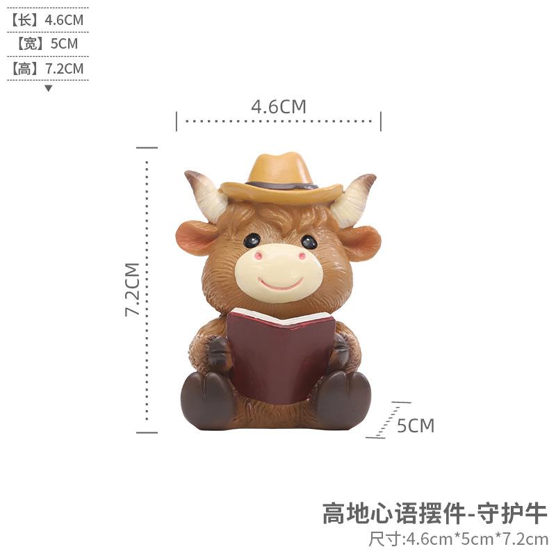 Tượng bò Highland Scotland resin, đồ trang trí sân vườn, tiểu cảnh và vườn ngoài trời (RG-216)