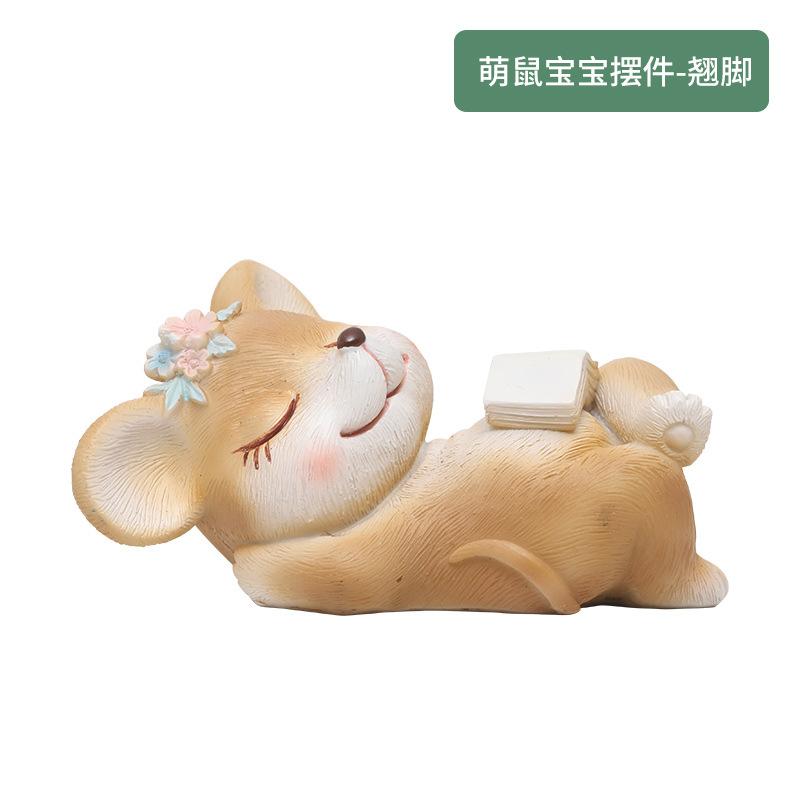 Tượng chuột resin mini phong cách Instagram, đồ trang trí bánh kem, bàn làm việc và nhà (RG-260)