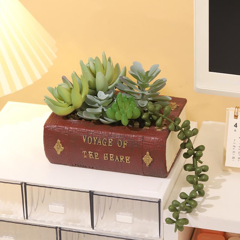 Chậu cây mini phong cách vintage, chậu cây mọng nước trang trí bàn, sân vườn và tiểu cảnh (RG-64)
