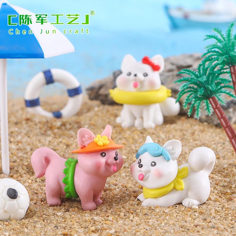 Tiểu cảnh chó Hawaii mini trang trí tiệc bãi biển DIY (ZC-1161)