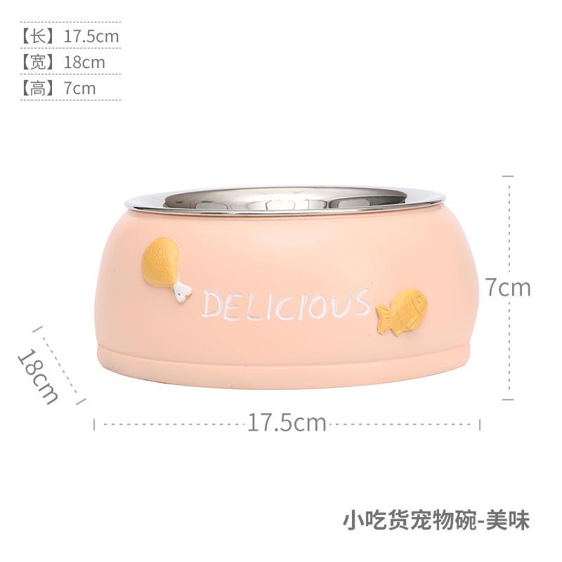 Bát ăn uống cho thú cưng bằng inox, bát mèo chống đổ, chống trượt, phụ kiện nuôi thú cưng (RG-256)