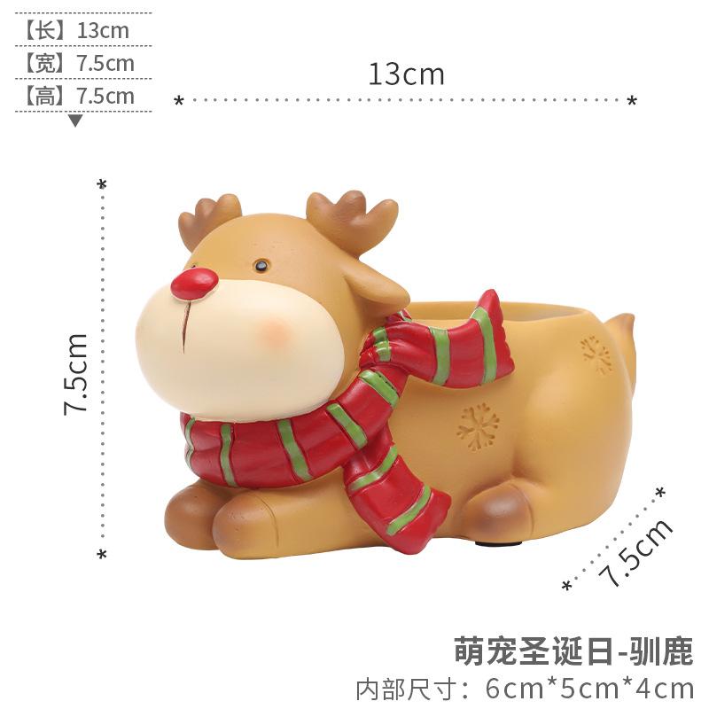 Chậu cây mọng nước Giáng Sinh hình thú cưng, chậu mini hoạt hình, quà tặng và trang trí sân vườn (RG-248)