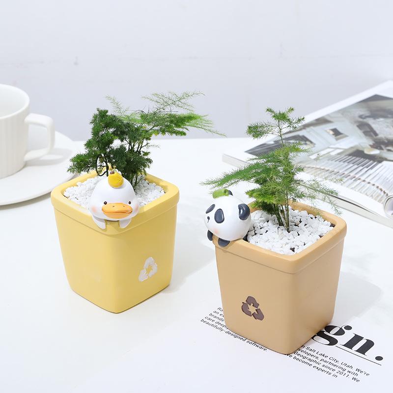 Chậu cây mọng nước resin DIY phong cách Instagram, chậu mini thủ công, trang trí văn phòng và nhà (RG-140)