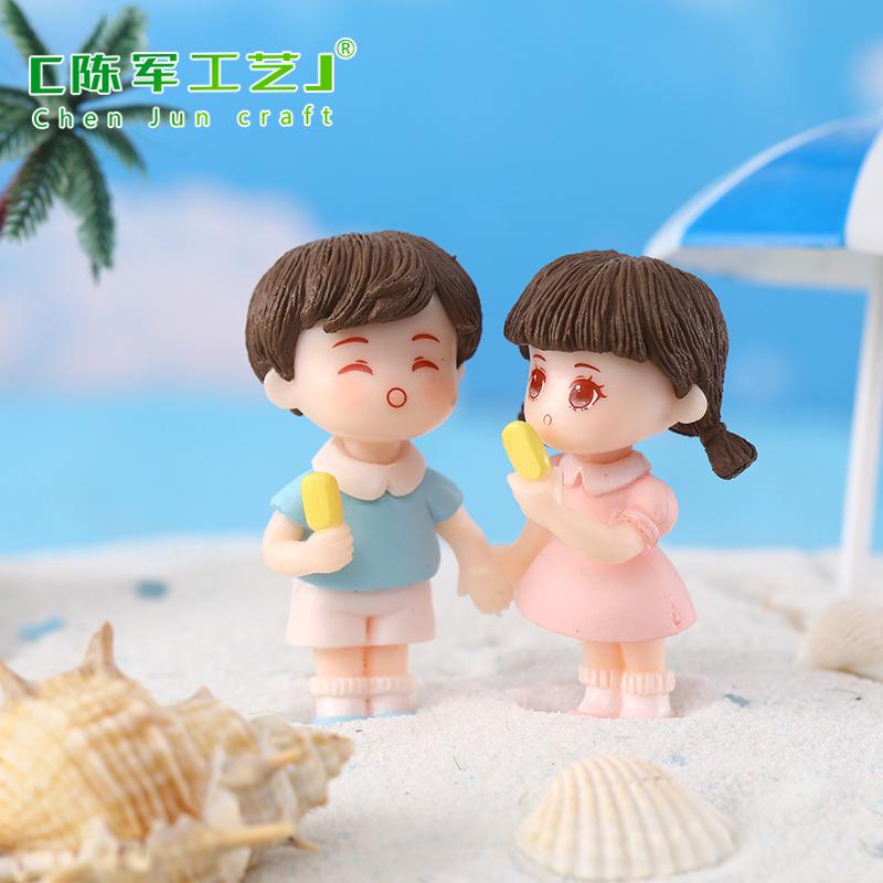 Tiểu cảnh đôi tình nhân mùa hè mini trang trí xe DIY (ZC-921)