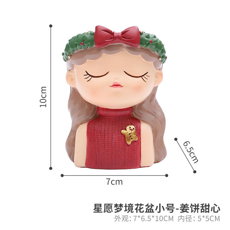 Chậu cây hình cô gái hoạt hình resin, chậu mọng nước mini, trang trí nhà, ban công và sân vườn (RG-112)