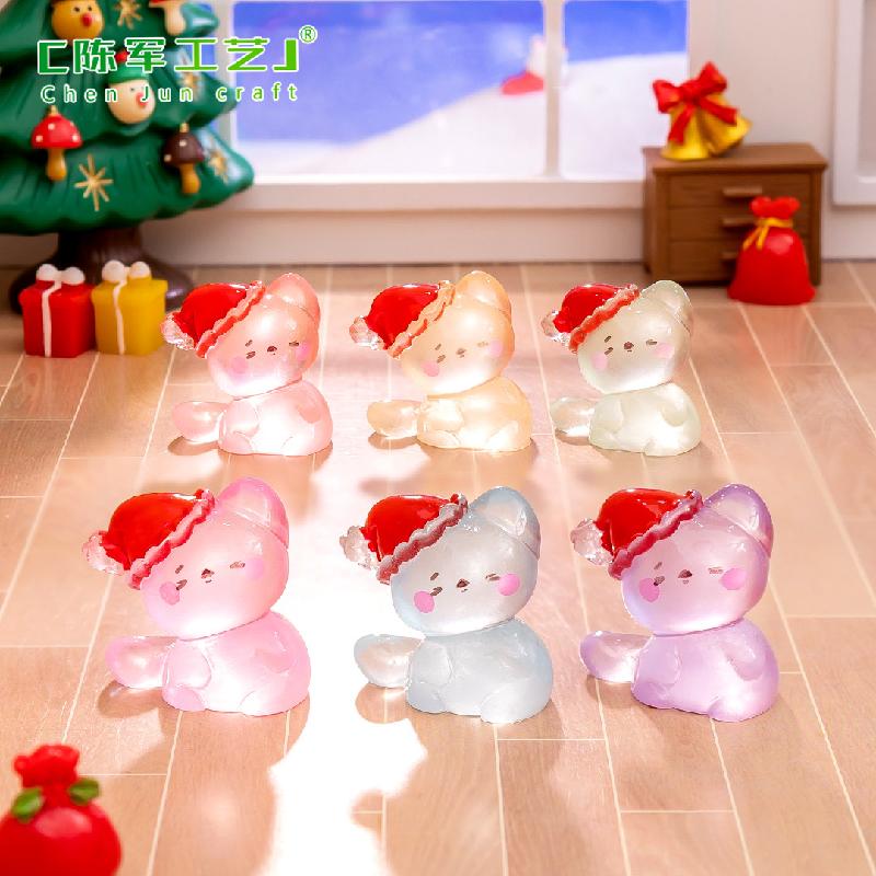 Mèo Noel phát sáng DIY trang trí bàn và xe dễ thương (TZC-770)