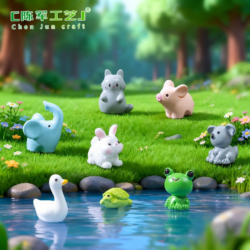 Tiểu cảnh ếch và vịt vàng nhỏ, trang trí đáng yêu mini (ZC-24)